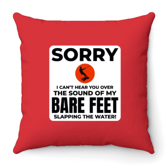 Barefoot Water Skiing Extreme Sports Barefooting Throw Pillows