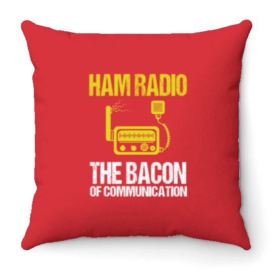 Ham Radio Bacon Amateur Radio Throw Pillows