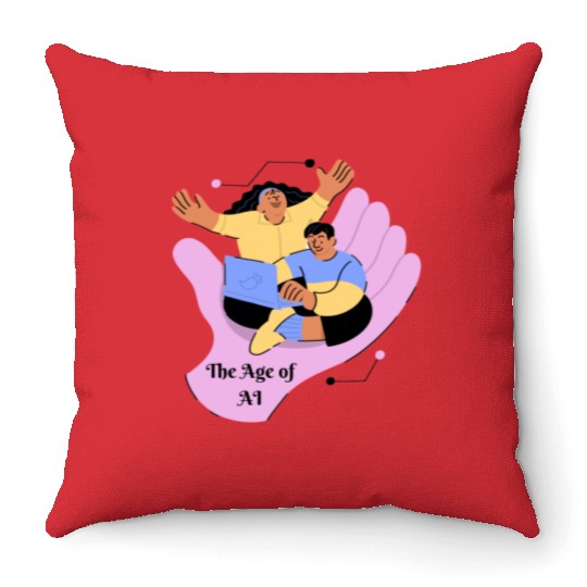 The Age of AI Throw Pillows