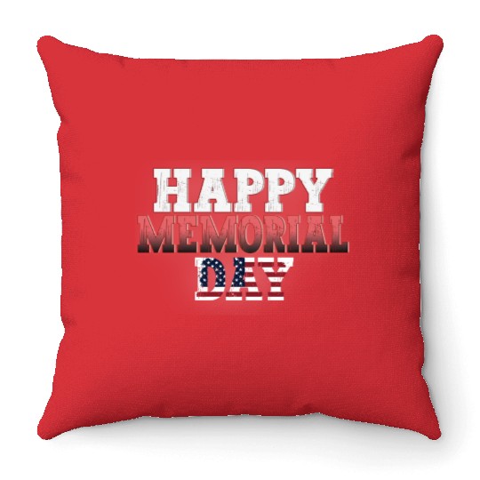 Patriotic Memorial Day Flag Design Throw Pillows