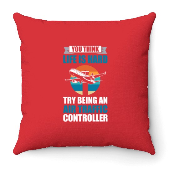 Aviation Aircraft Runway Air Traffic Controller Throw Pillows