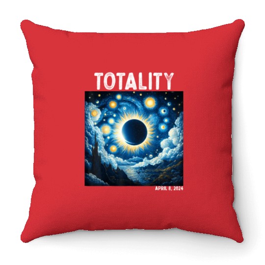 Solar Eclipse 2024 Totality April 8th Astronomy Throw Pillows