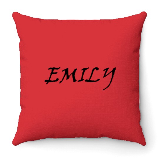 Name "EMILY" written with cute characters Throw Pillows
