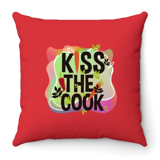 Vector Cartoon Kiss The Cook Carrot Metaphor Art Throw Pillows