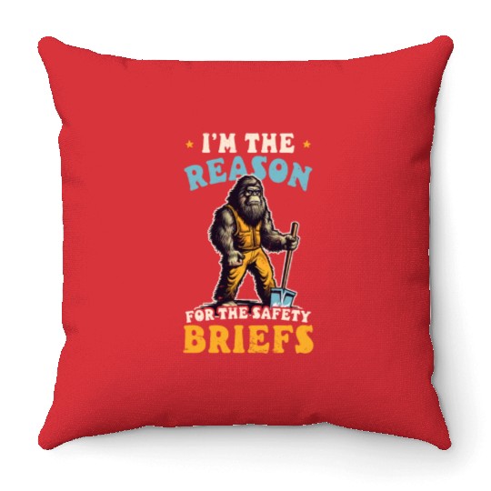 Road Worker Reason For Safety Briefs Throw Pillows