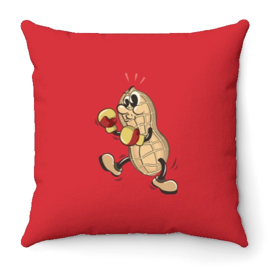 peanuts boxing fighter Throw Pillows