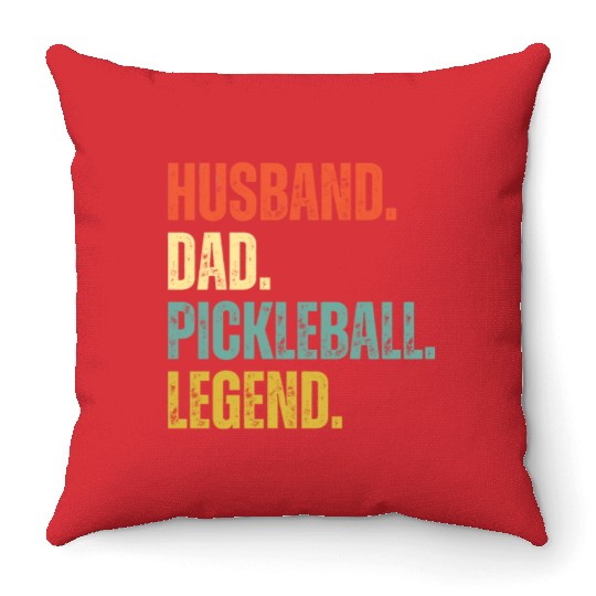 Husband Dad Pickleball Legend Throw Pillows