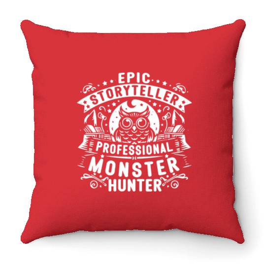 Epic Storyteller Professional Monster Hunter Throw Pillows