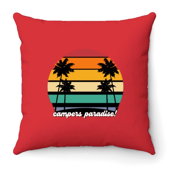 Campers Paradise camping Throw Pillows