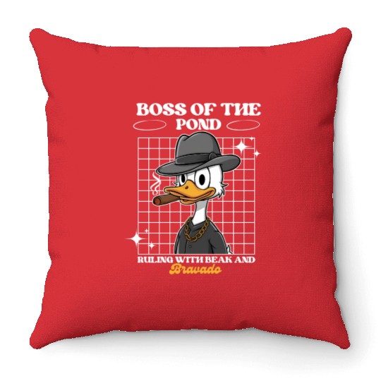 Donald Duck: Boss of the Pond Throw Pillows
