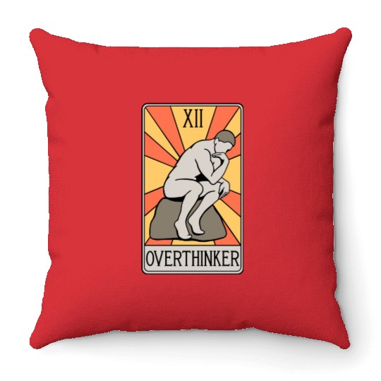 Overthinker Tarot Card - Introvert - Anxiety Throw Pillows