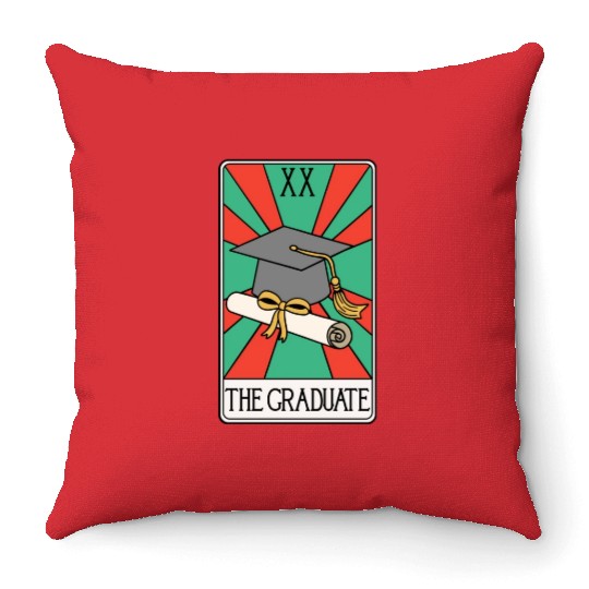 The Graduate - Funny Tarot Card Throw Pillows