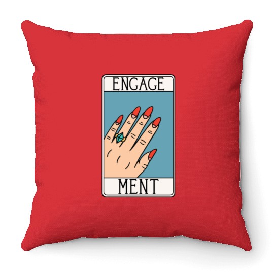 Engagement - Engaged Tarot Card - Wedding Proposal Throw Pillows