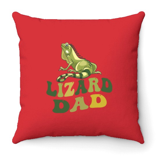 lizard dad Throw Pillows
