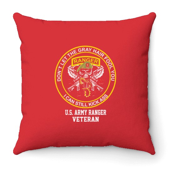 Retired US Army Ranger Veteran USA Military Vet Throw Pillows
