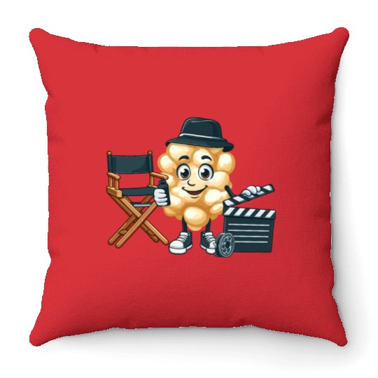 Popcorn Movie Fan Cinema Throw Pillows
