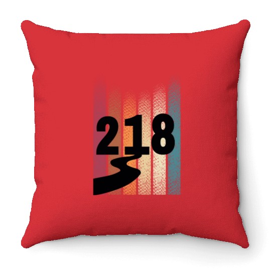 218 Area Code Retro Minnesota Duluth Throw Pillows