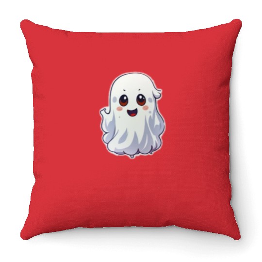Cute Ghost Chibi Throw Pillows