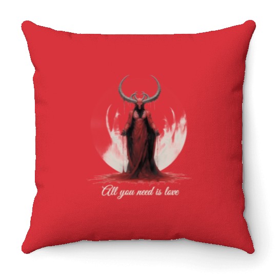 All You Need Is Love - Baphomet Throw Pillows