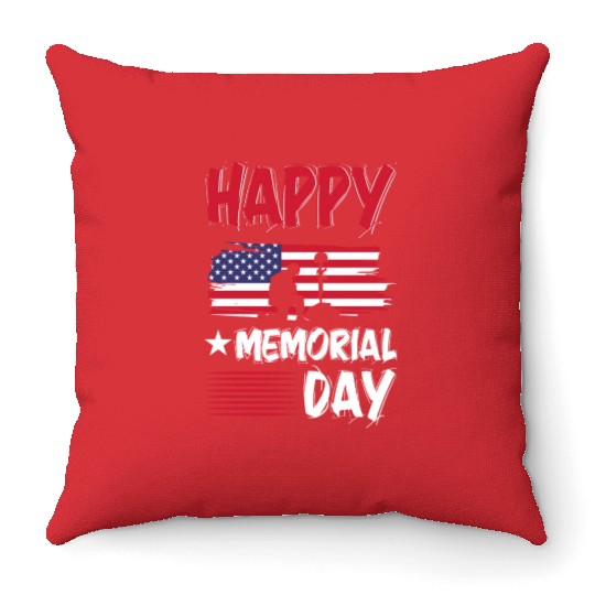 Memorial day Throw Pillows