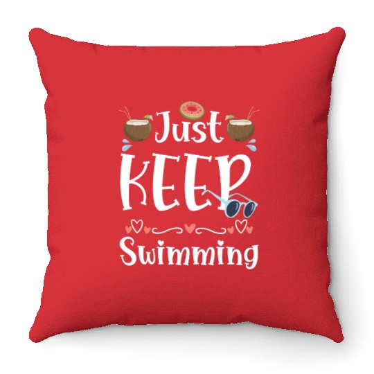 Pool Summer Friends Throw Pillows