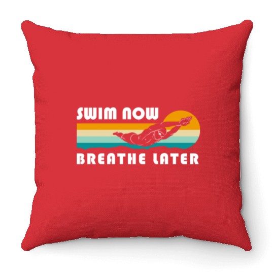 Swimming Pool Swimming Trunks Throw Pillows