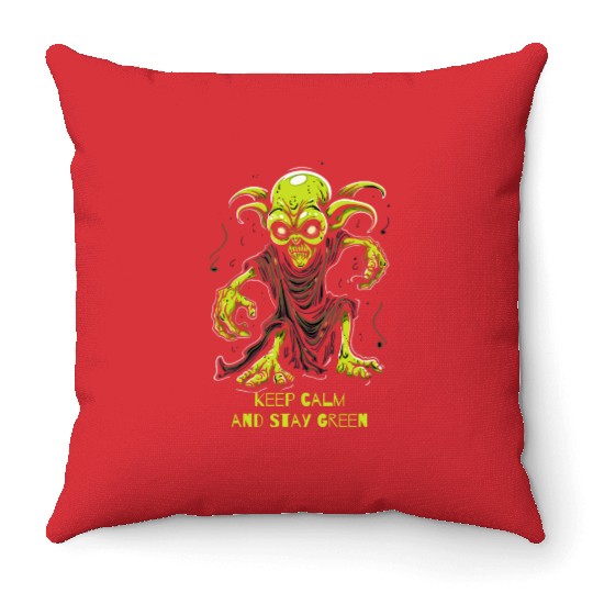 Keep Calm and Stay Green Goblin Throw Pillows
