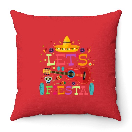 Lets Fiesta Cinco De Mayo Mexican Celebration 2024 Throw Pillows