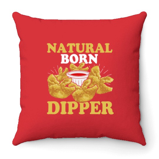 Natural Born DipperFunny Crab Rangoon Throw Pillows