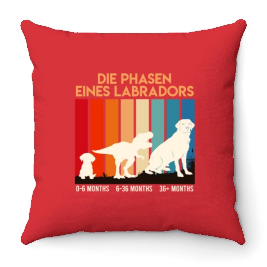 Labrador Lovers STAGES OF A LABRADOR LIFE Throw Pillows