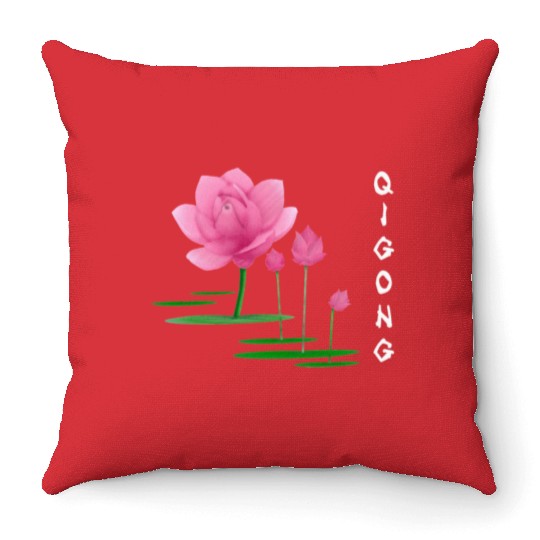 Lotus Tai Chi & Qi Gong Instructors & Practitioner Throw Pillows