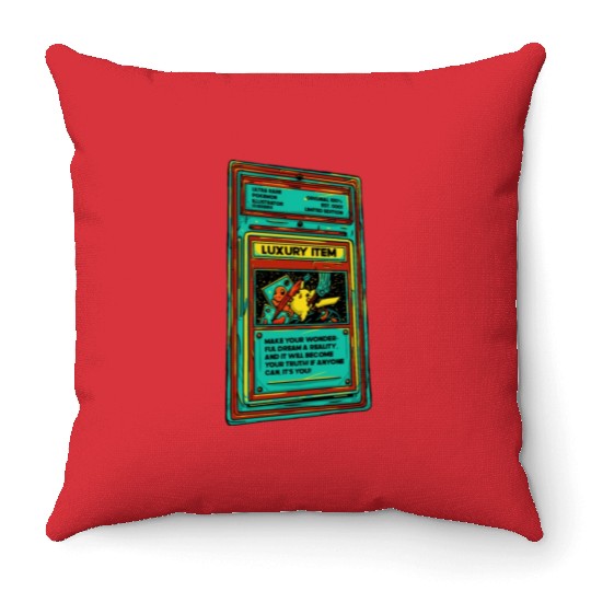 Poke Item Card Throw Pillows