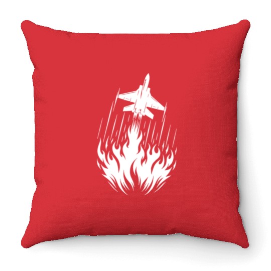 Fire Fighter Plane Model Airplane Model Airplane Throw Pillows
