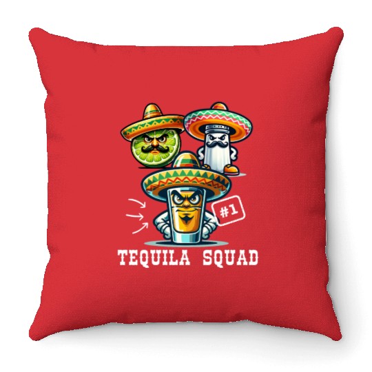 Cinco De Mayo Tequila Squad Drink Number One Throw Pillows