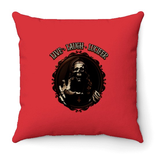 Live Love Lucifer Goth Festival Death Metal Throw Pillows