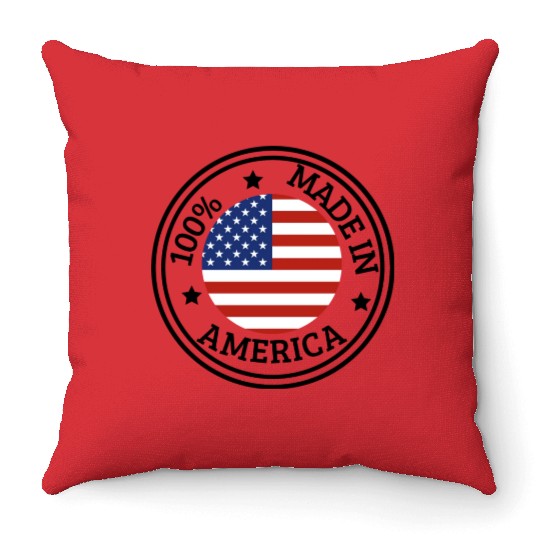 USA Made in America Throw Pillows