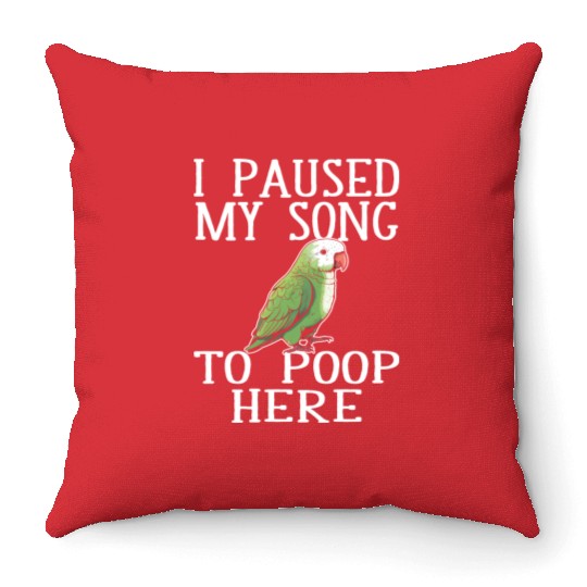 Tropical quaker parrot funny parakeet Throw Pillows