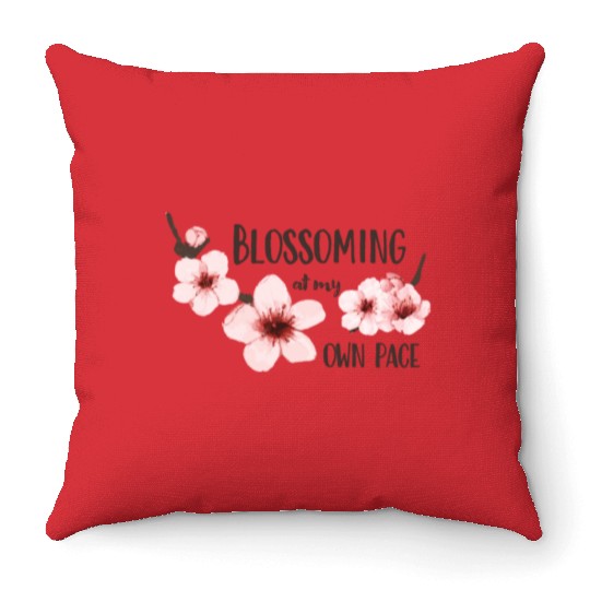 Spring floral Throw Pillows Elegant Cherry Blossom Design