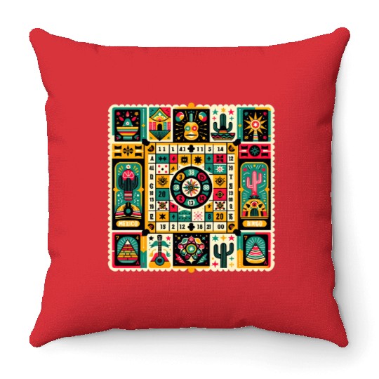 Loteria: Mexico's Bingo Fiesta Throw Pillows