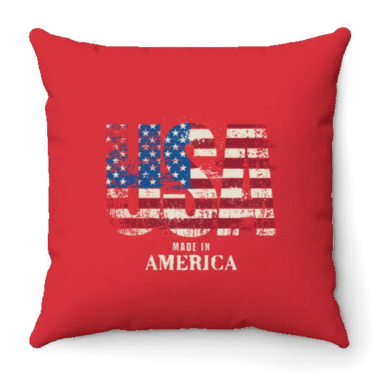 USA Made in America Throw Pillows