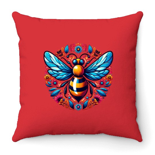Queen Bee Jewelry Jewels Cute Beekeeping Beekeeper Throw Pillows
