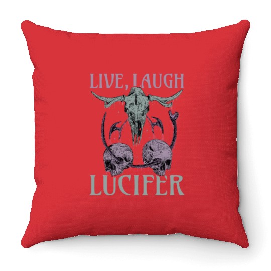 Live Love Lucifer Goth Festival Death Metal Throw Pillows