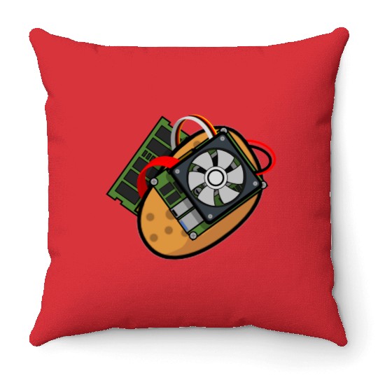 Potato Sticker Throw Pillows