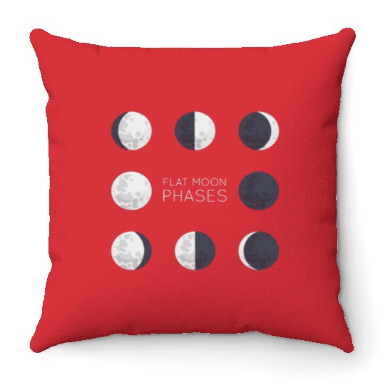 Cool Full Moon - Solar Eclipse, Moon Phases Total Throw Pillows