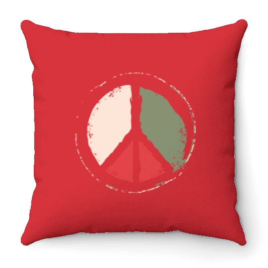 Free Palestine - Peace Symbol Throw Pillows