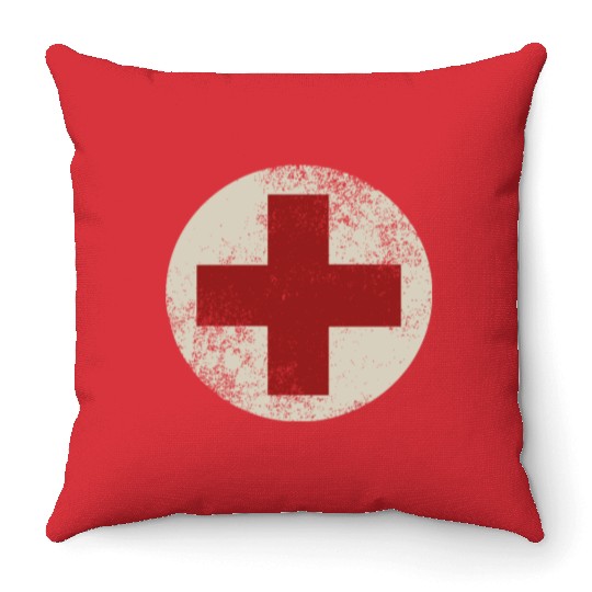 WW2 Combat Medic Symbol Throw Pillows