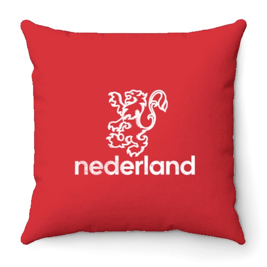 Netherlands Lion Orange Throw Pillows