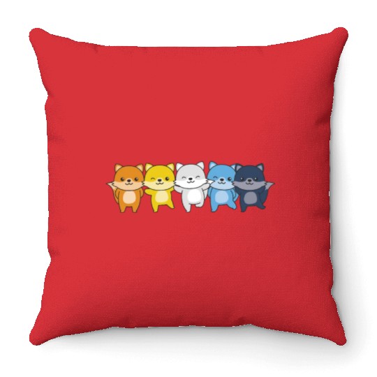Aroace Flag Pride Lgbtq Cute Fox Throw Pillows