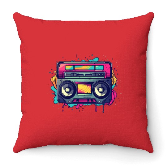 Retro Classic Cassette Tape for a 80s Fan Throw Pillows