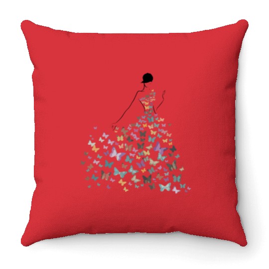 Colorful Butterfly Elegant for All Seasons Throw Pillows
